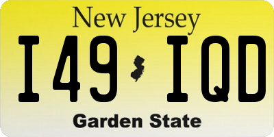 NJ license plate I49IQD