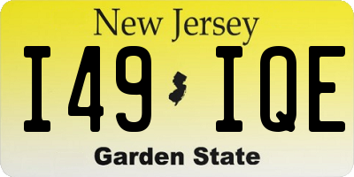 NJ license plate I49IQE
