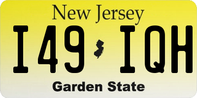 NJ license plate I49IQH