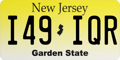 NJ license plate I49IQR