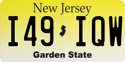 NJ license plate I49IQW