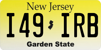 NJ license plate I49IRB