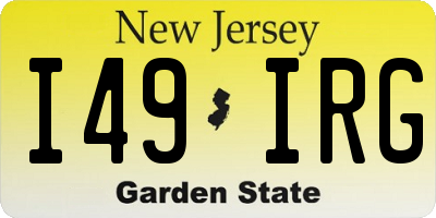 NJ license plate I49IRG
