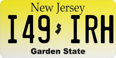 NJ license plate I49IRH