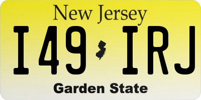 NJ license plate I49IRJ
