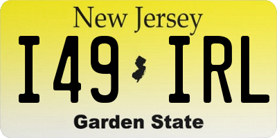 NJ license plate I49IRL