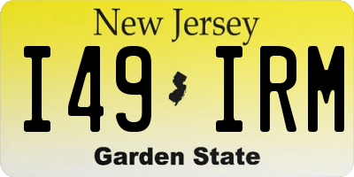 NJ license plate I49IRM