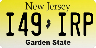 NJ license plate I49IRP
