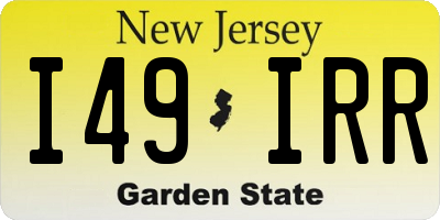 NJ license plate I49IRR
