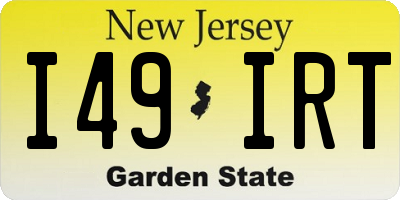 NJ license plate I49IRT