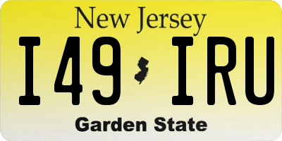 NJ license plate I49IRU
