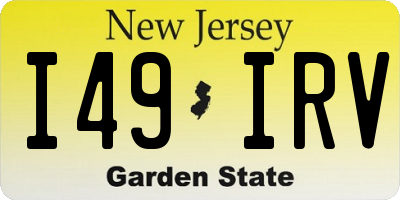 NJ license plate I49IRV