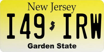 NJ license plate I49IRW