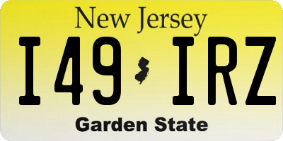 NJ license plate I49IRZ