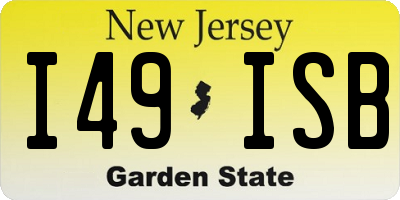 NJ license plate I49ISB