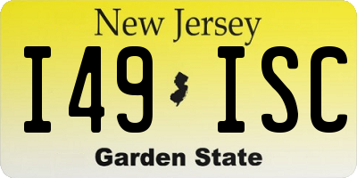NJ license plate I49ISC