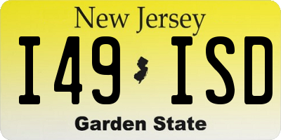 NJ license plate I49ISD