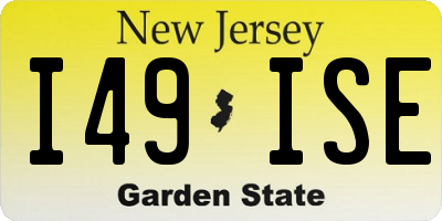NJ license plate I49ISE
