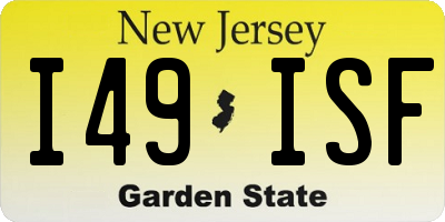 NJ license plate I49ISF