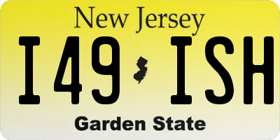NJ license plate I49ISH