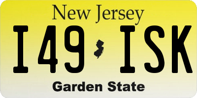 NJ license plate I49ISK