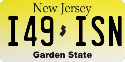 NJ license plate I49ISN