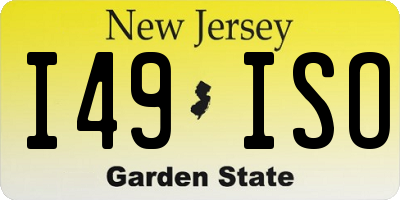 NJ license plate I49ISO