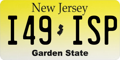NJ license plate I49ISP