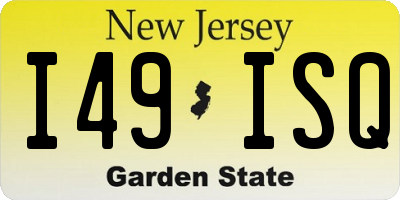 NJ license plate I49ISQ
