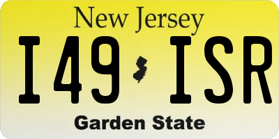NJ license plate I49ISR