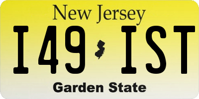 NJ license plate I49IST