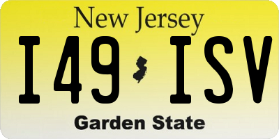 NJ license plate I49ISV