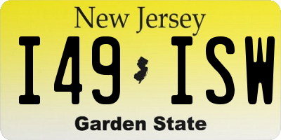 NJ license plate I49ISW