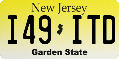 NJ license plate I49ITD
