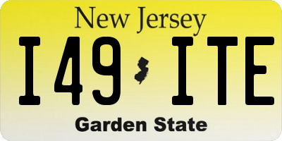 NJ license plate I49ITE