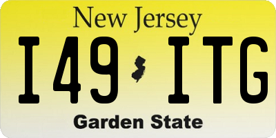 NJ license plate I49ITG