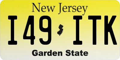 NJ license plate I49ITK