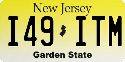 NJ license plate I49ITM