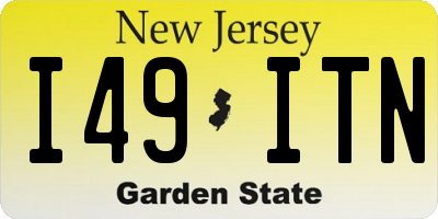 NJ license plate I49ITN