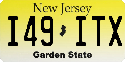 NJ license plate I49ITX