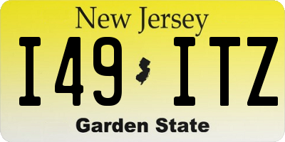 NJ license plate I49ITZ