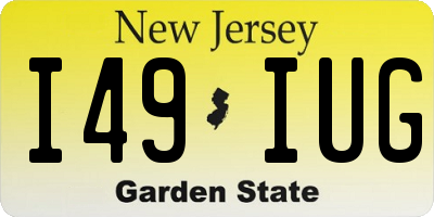 NJ license plate I49IUG
