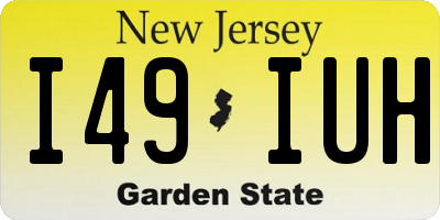 NJ license plate I49IUH