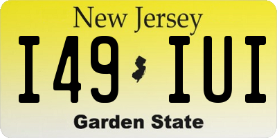 NJ license plate I49IUI
