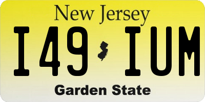 NJ license plate I49IUM