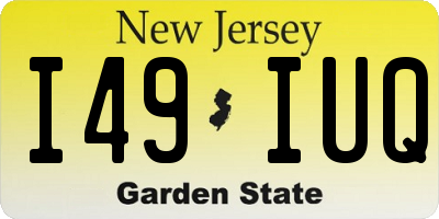 NJ license plate I49IUQ