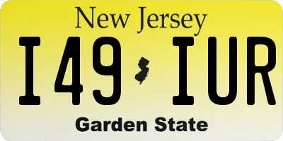NJ license plate I49IUR