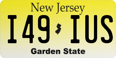 NJ license plate I49IUS