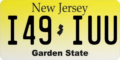 NJ license plate I49IUU