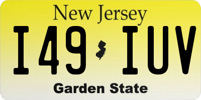 NJ license plate I49IUV